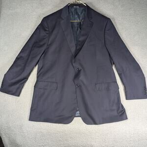 Ermenegildo Zegna Blazer Mens 48 Long Navy Wool Blend Classic 5362 Jacket Coat
